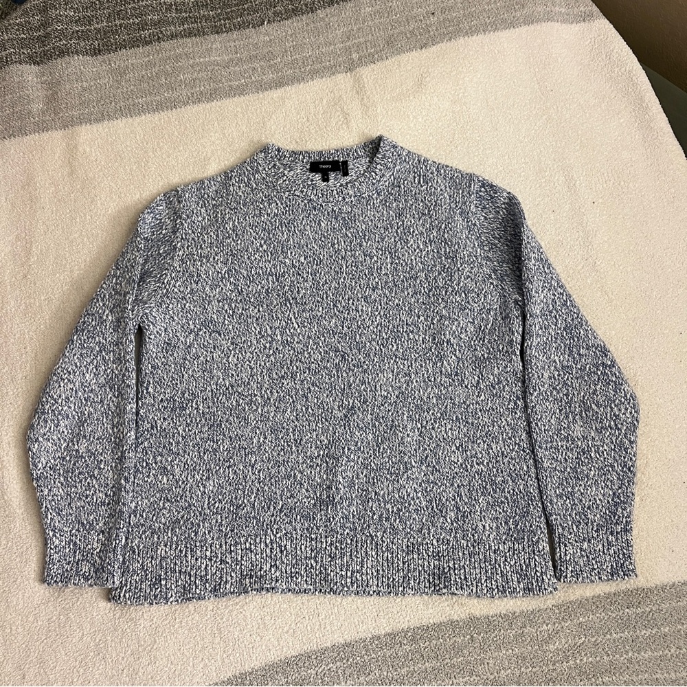Theory Mauno Crewneck Sweater in Heathered Cotton - Size XL (EUC)
